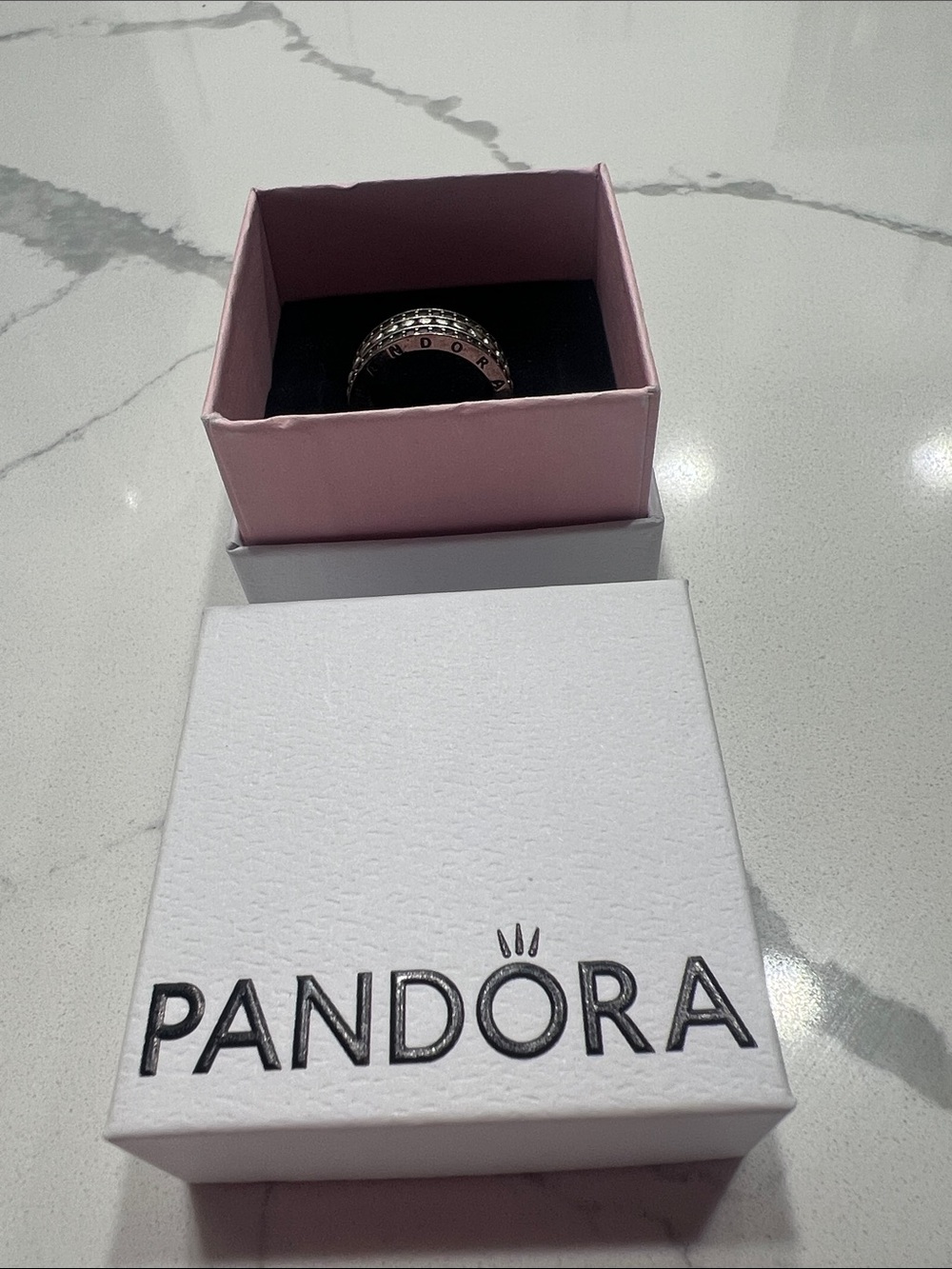 Pandora Silver Stacked Band Ring